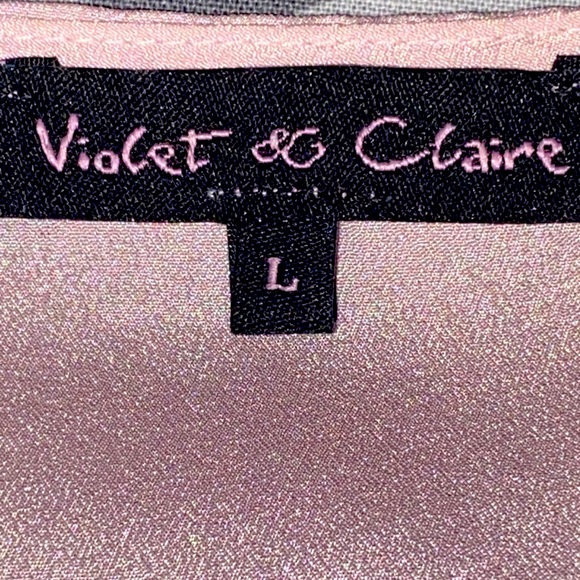 Violet & Claire Mauve Sleeveless Layered Dressy Tank Top Sheer Blouse Size L - Picture 5 of 8